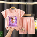 Italian Brainrot Girls Pajamas Ballerina Capuccina Printed Short Sleeve Sleepwear Kawaii Loungewear Summer Children Clothing