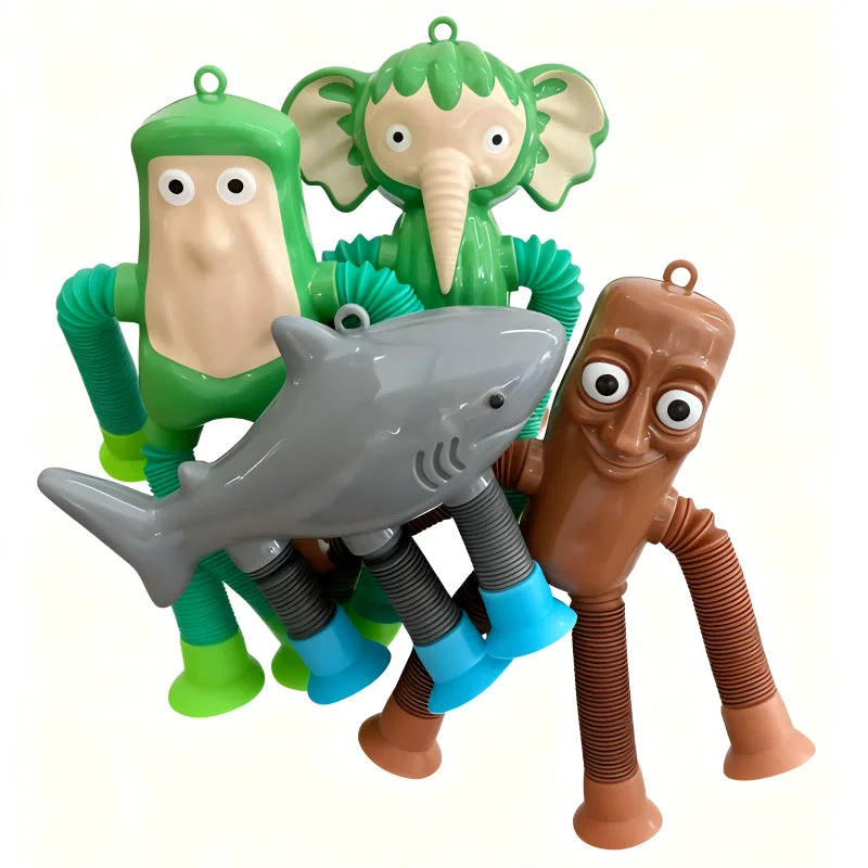 New Italian Brainrot Toys Tralalero Tralala Lirili Larila Tung Sahur Model Suction Cup Toys Telescopic Tubes Stress Relief Gifts