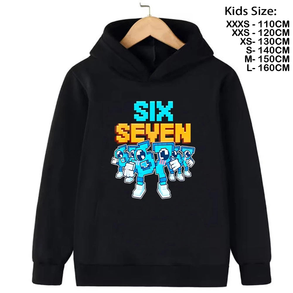 67 Six Seven Clothing Steal A BrainRot Cartoon Girls Boy Hooded Italian Brainrot Sweatshirt Children Korean Fashion Tops Girls